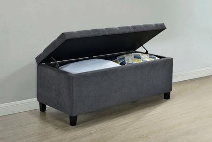 Cababi Upholstered Storage Bench Black and White