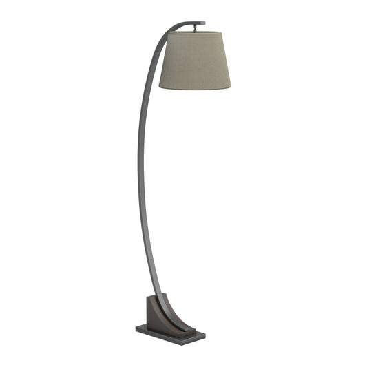 Empire Shade Floor Lamp Oatmeal, Brown, and Bronze