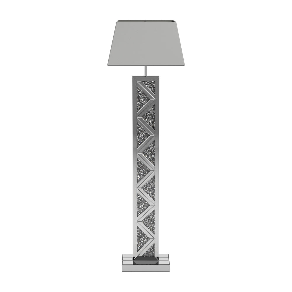 Carmen Geometric Base Floor Lamp Silver