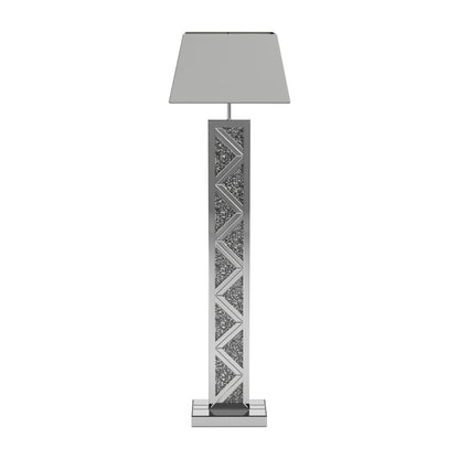 Carmen Geometric Base Floor Lamp Silver