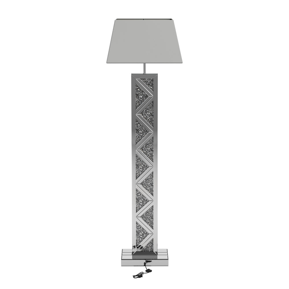 Carmen Geometric Base Floor Lamp Silver