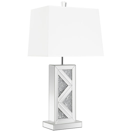 Carmen Geometric Base Table Lamp Silver