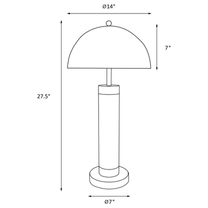 Conroe 28-inch Dome Shade Pillar Table Lamp Black (Set of 2)