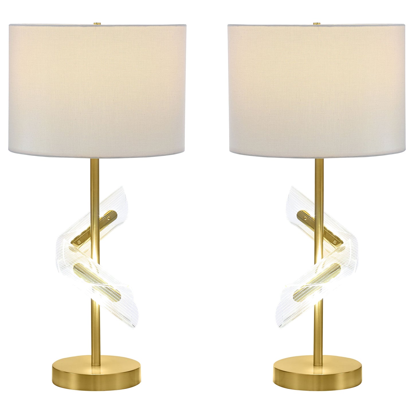 Kingsley 30-inch Drum Shade Table Lamp Gold (Set of 2)