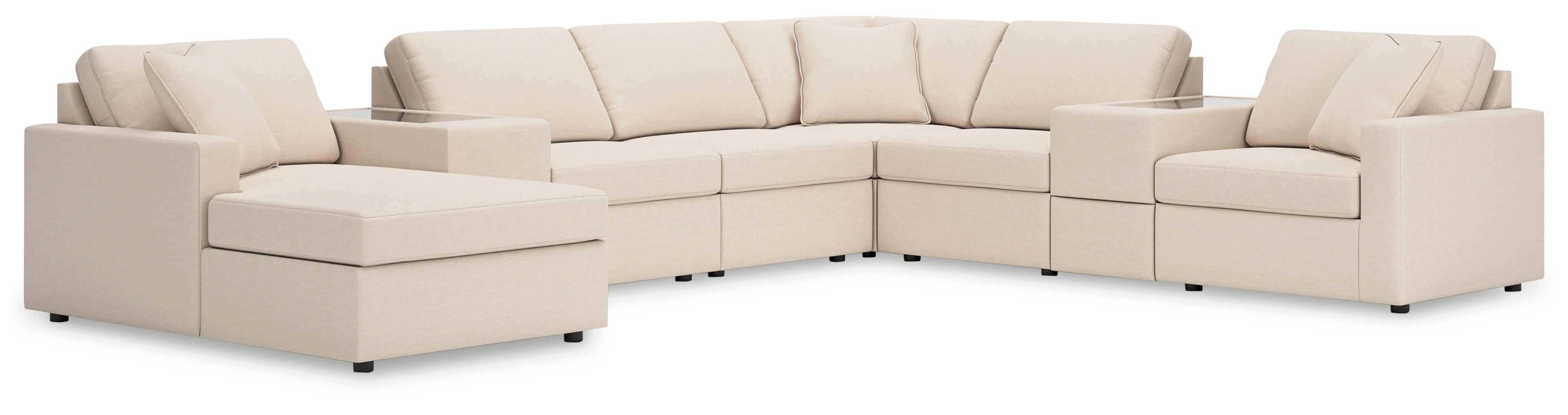 Modmax 8-Piece Sectional with Chaise and Storage Consoles