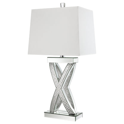 Dominick Table Lamp with Rectange Shade White and Mirror