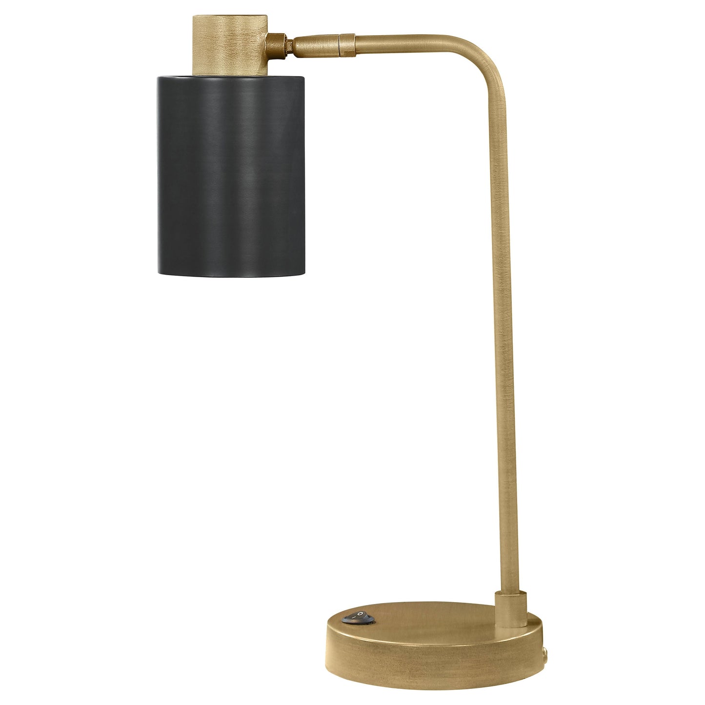 Cherise Adjustable Shade Table Lamp Antique Brass and Matte Black