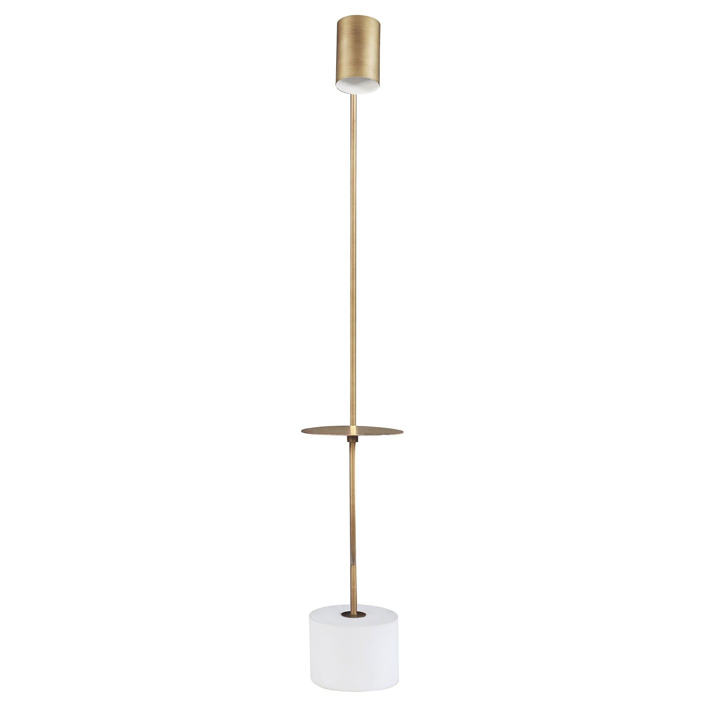 Jodie Round Base Floor Lamp Antique Brass and Grey