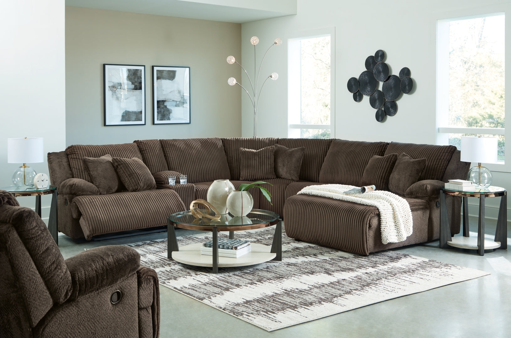 Top Tier 6-Piece Reclining Sectional with Chaise