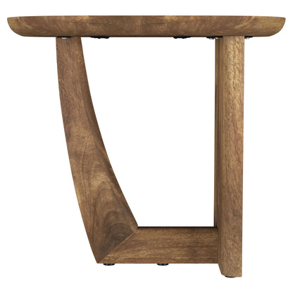 Fletcher Round Solid Mango Wood Accent Side Table Brown