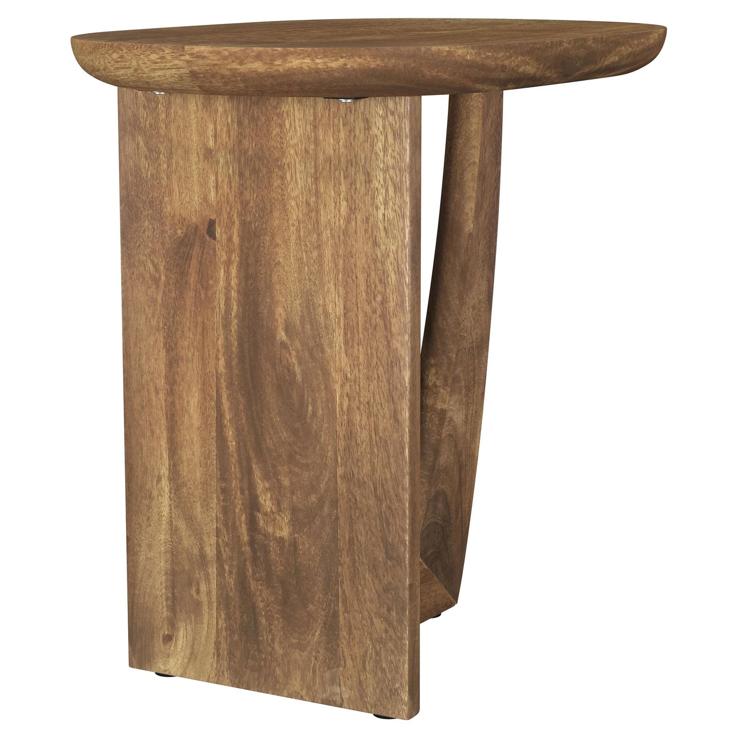 Fletcher Round Solid Mango Wood Accent Side Table Brown