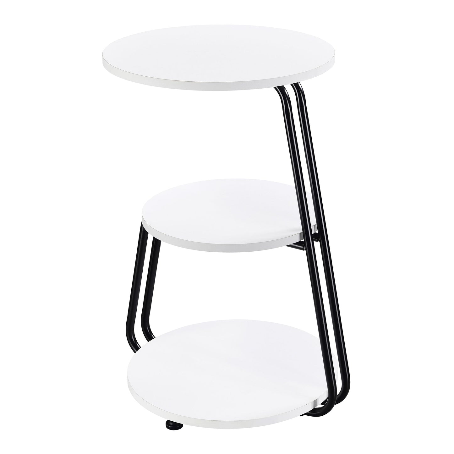 Hilly 3-tier Round Side Table White and Black