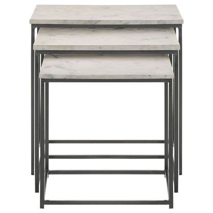 Medora 3-piece Nesting Table with Marble Top