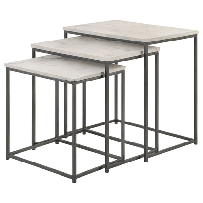 Medora 3-piece Nesting Table with Marble Top