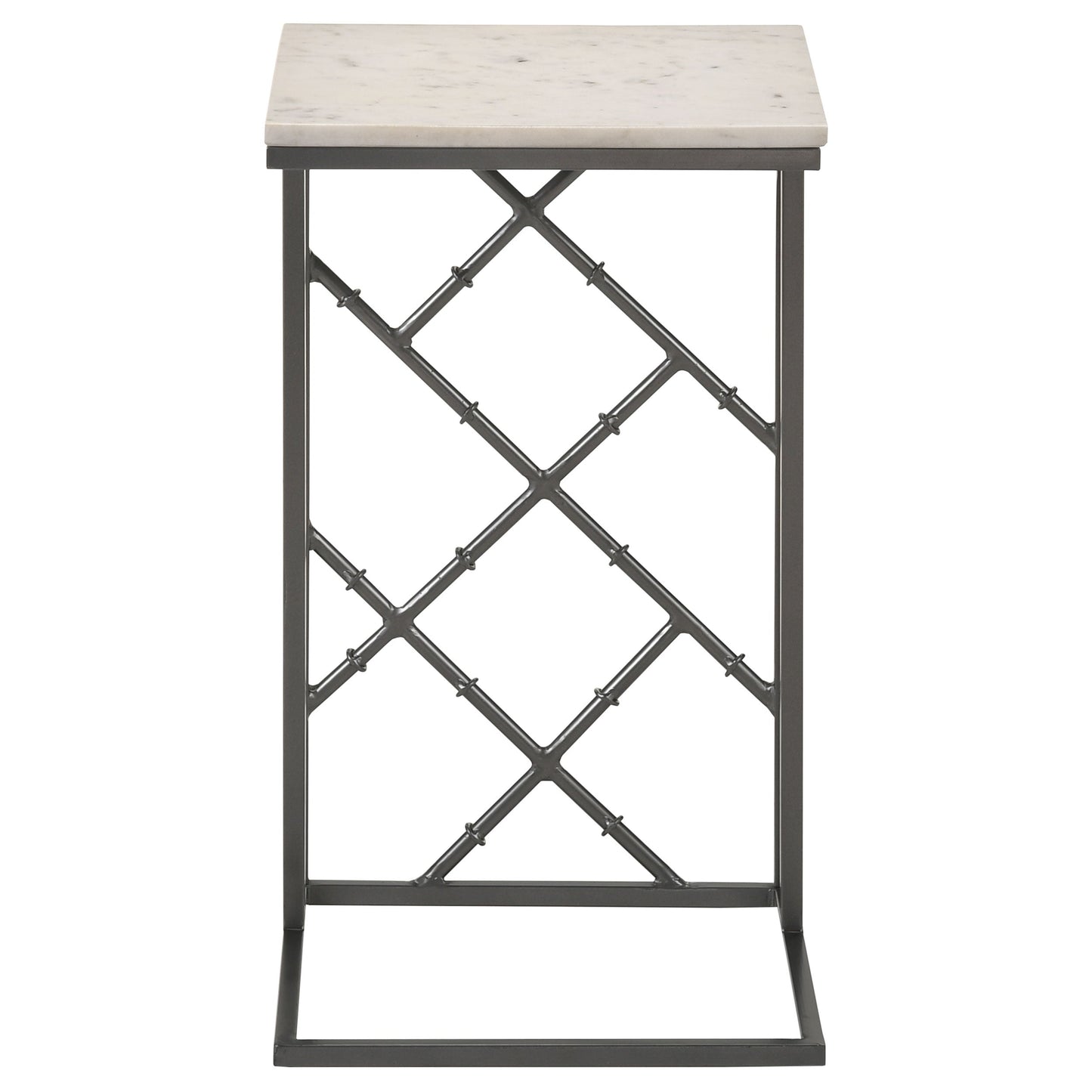 Angeliki Accent Table with Marble Top White