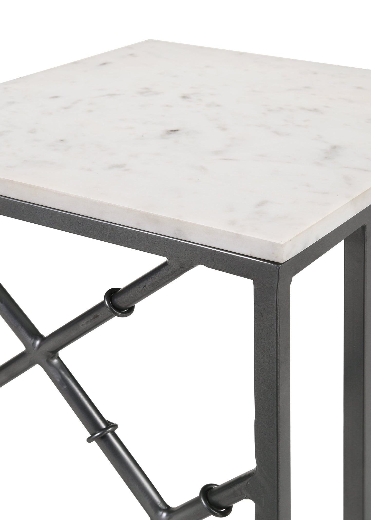 Angeliki Accent Table with Marble Top White