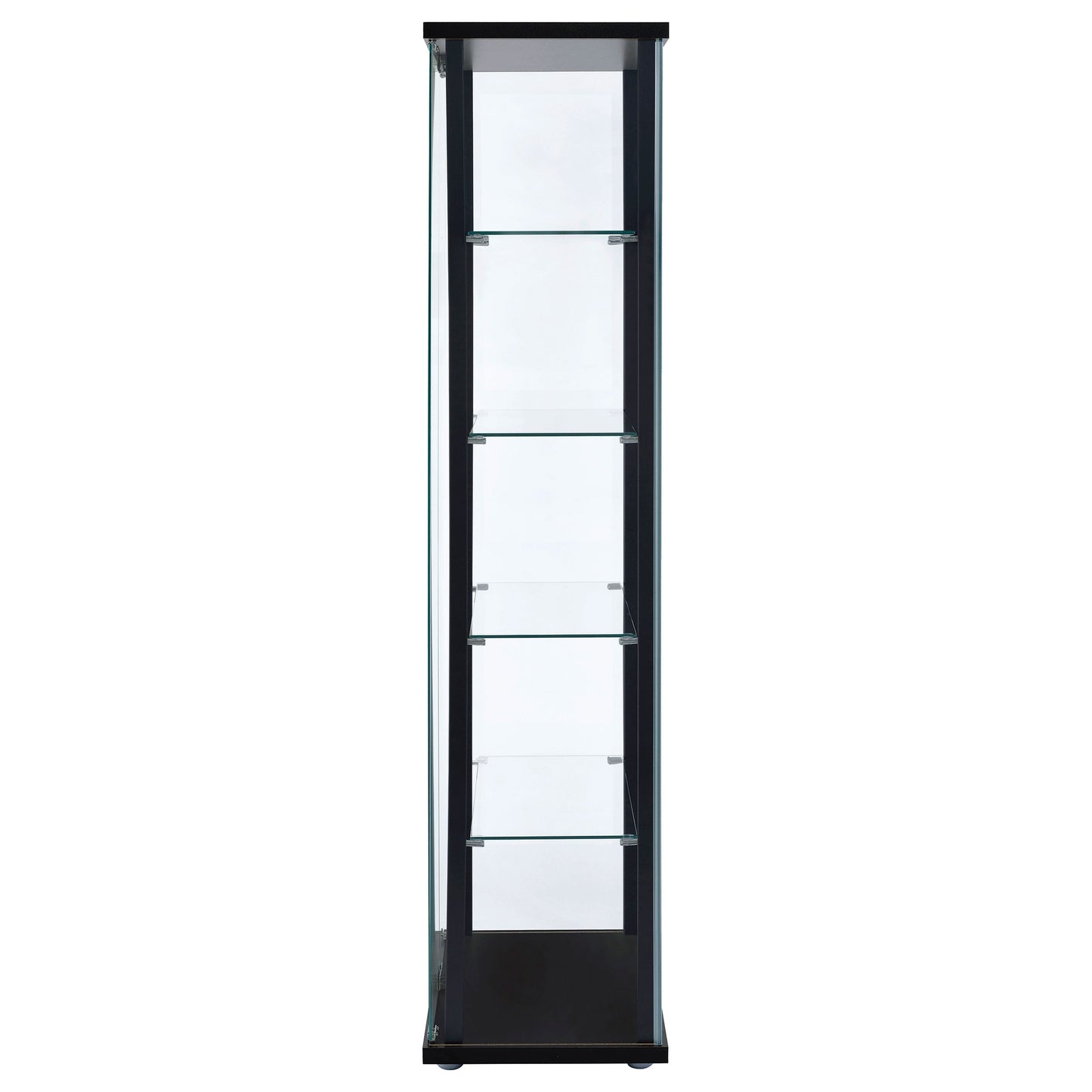 Delphinium 5-shelf Glass Curio Cabinet Black and Clear