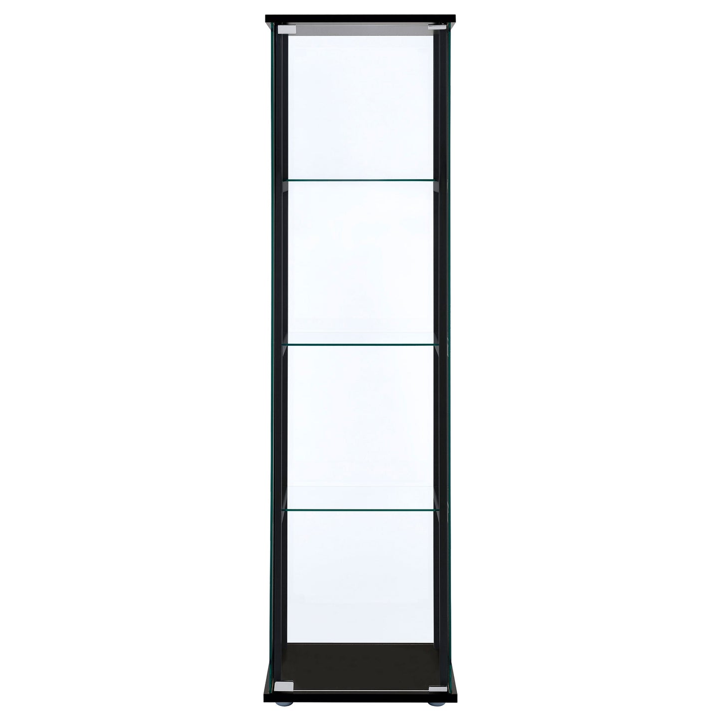 Cyclamen 4-shelf Glass Curio Cabinet Black and Clear