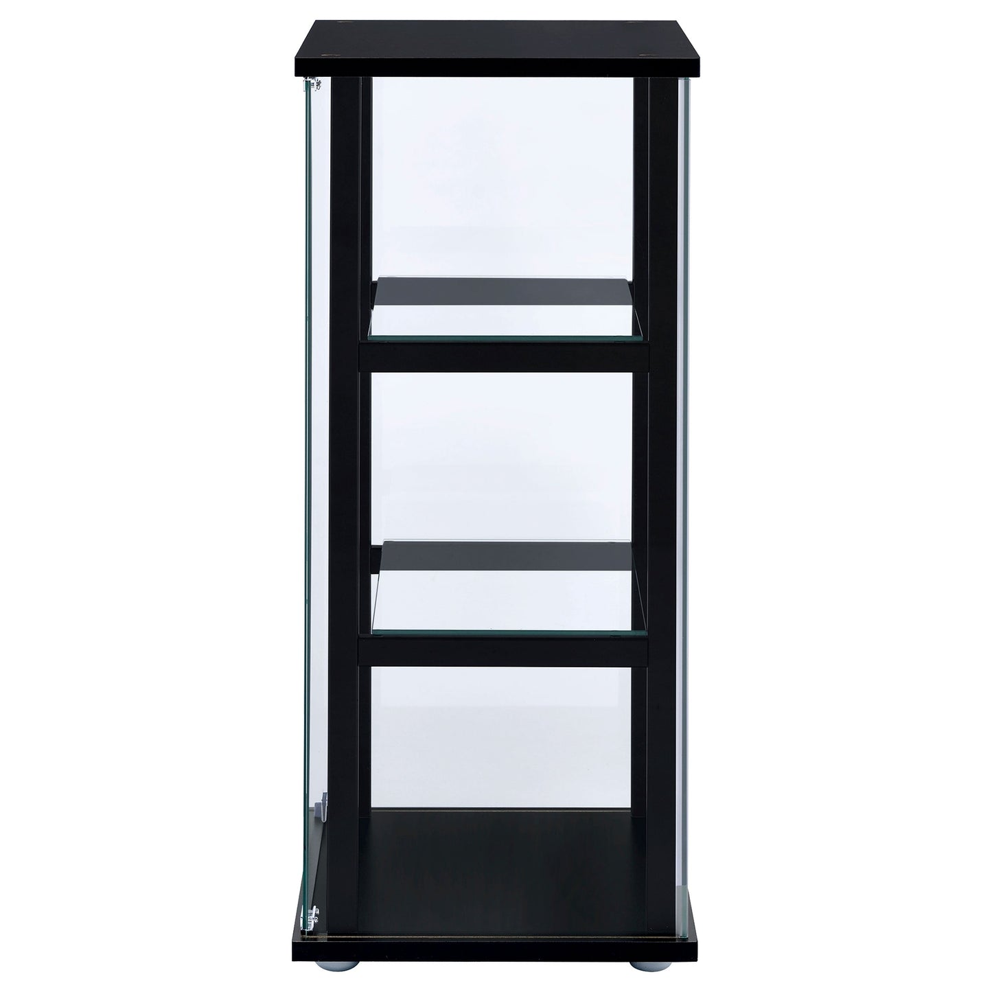 Cyclamen 3-shelf Glass Curio Cabinet Black and Clear