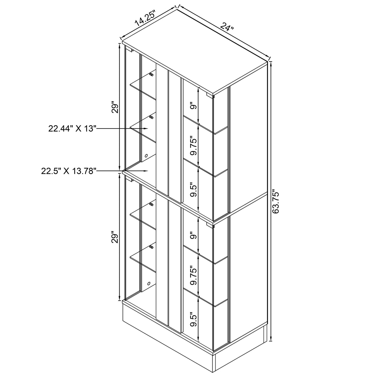 Cabra Display Case Curio Cabinet with Glass Shelves and LED Lighting White High Gloss