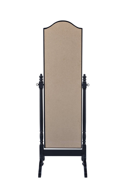 Cabot Rectangular Cheval Mirror with Arched Top Black