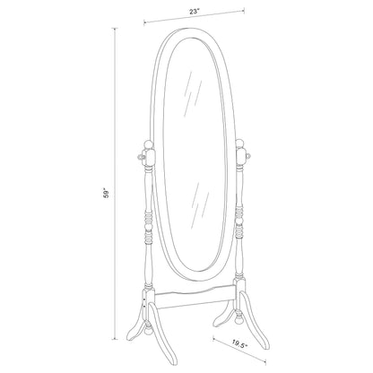 Foyet Oval Cheval Mirror White