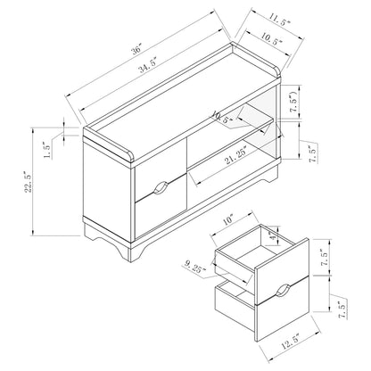 Samir Lift Top Storage Bench Charcoal