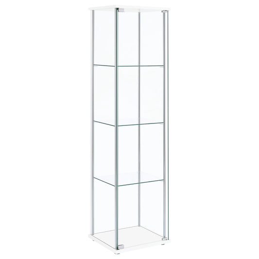 Bellatrix Rectangular 4-shelf Curio Cabinet White and Clear