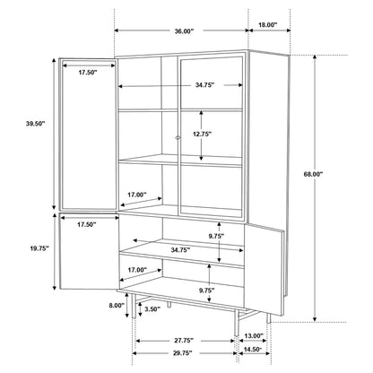 Santiago Rectangular 4-door Cabinet Matte Black