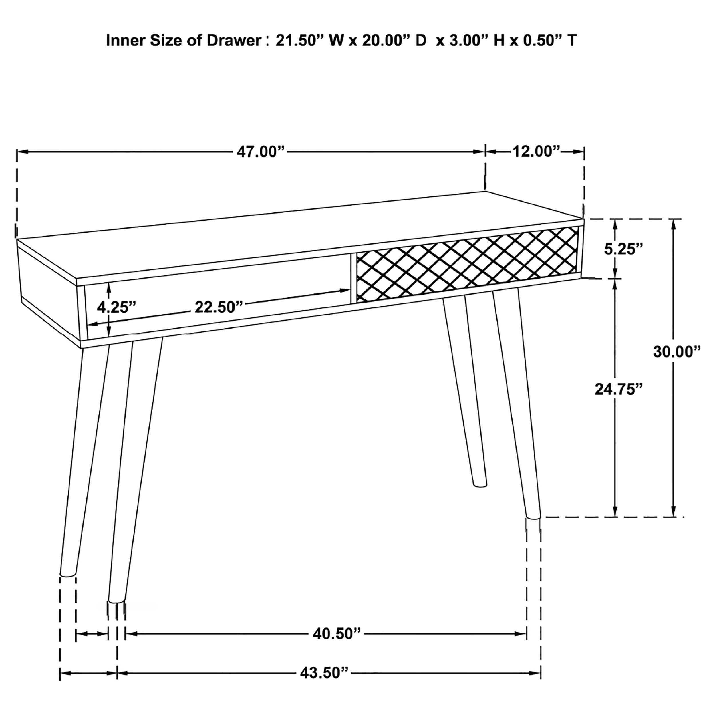 Lotus 2-drawer Console Table Natural Brown