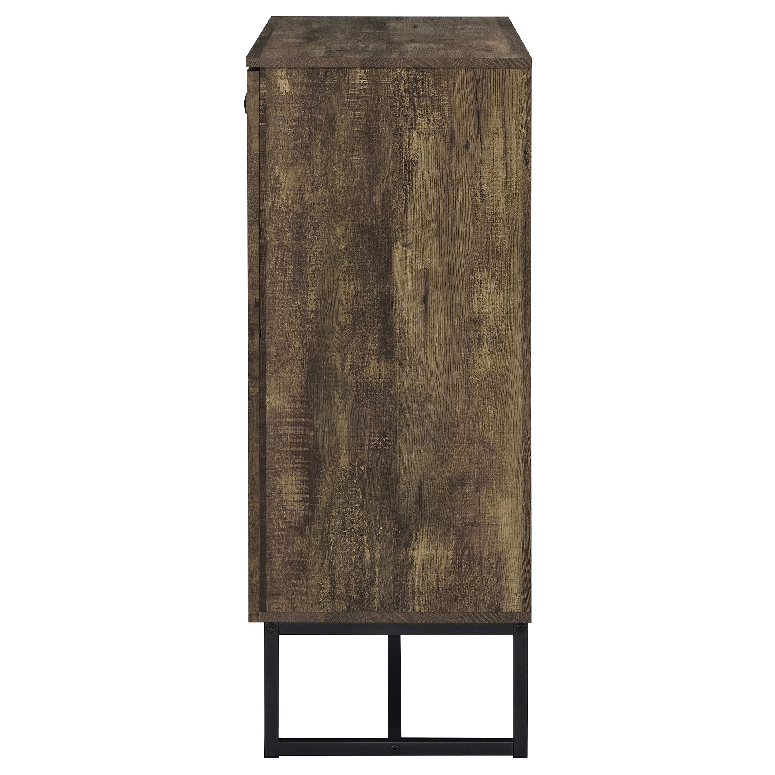 Carolyn 2-door Accent Cabinet Rustic Oak and Gunmetal