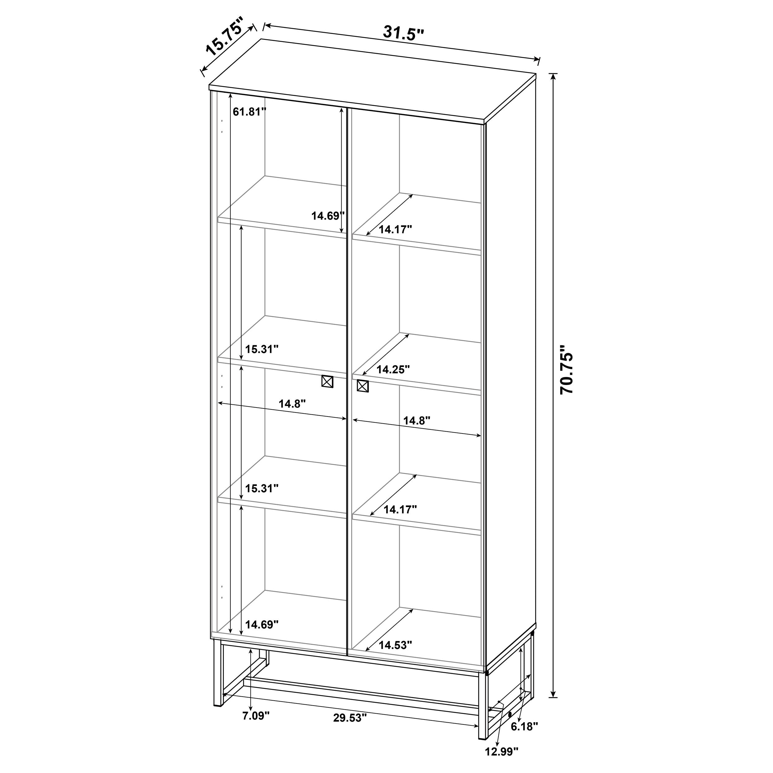 Carolyn 2-door Accent Cabinet Rustic Oak and Gunmetal