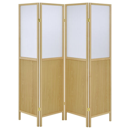 Mattison 4-Panel Room Divider Folding Shoji Screen Natural