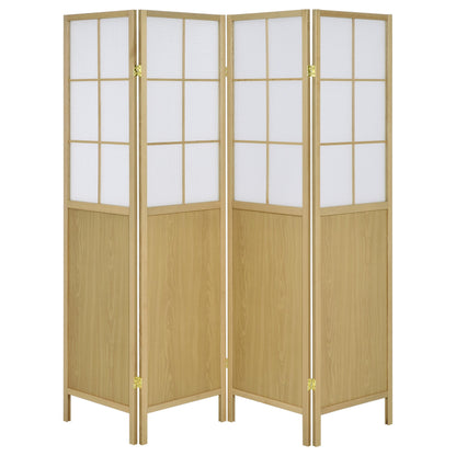 Edwards 4-Panel Room Divider Folding Shoji Screen Natural