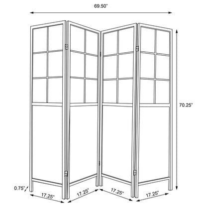 Edwards 4-Panel Room Divider Folding Shoji Screen Natural