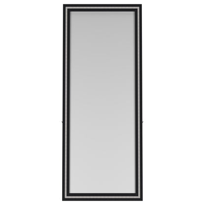 Windrose 28 x 67 Inch Tempered LED Standing Mirror Black