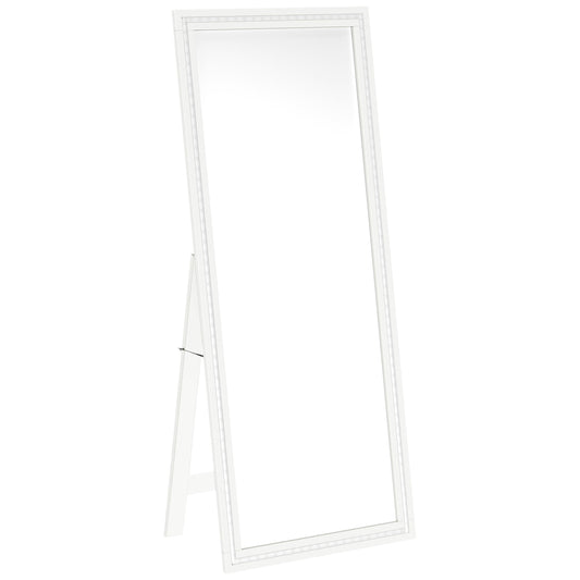 Windrose 28 x 67 Inch Tempered LED Standing Mirror White