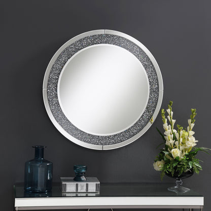 Lixue Round Wall Mirror with LED Lighting Silver