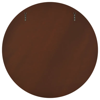 Dexter 40 x 40 Inch Round Reeding Frame Wall Mirror Brown