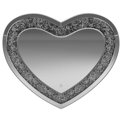 Aiko Heart Shape Wall Mirror Silver