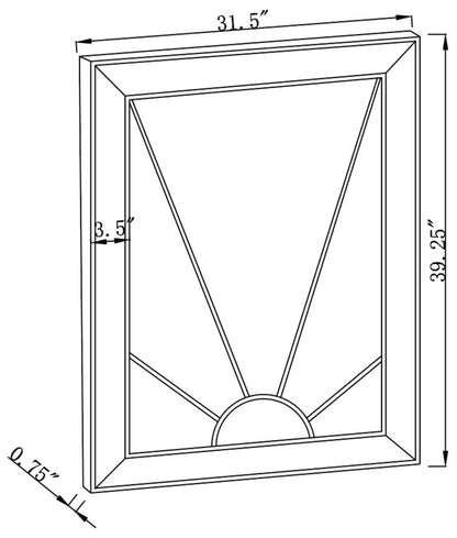 Calixte Rectangular Wall Mirror Champagne and Grey