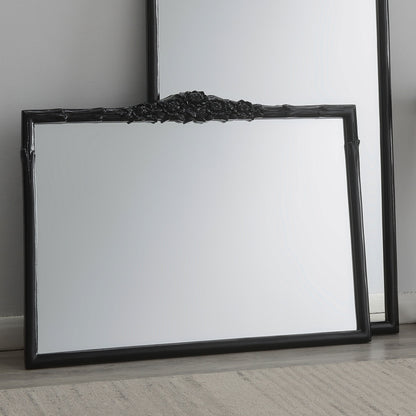 Sylvie French Provincial Rectangular Mantle Mirror Black