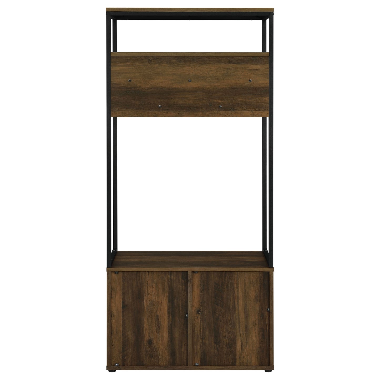 Quincy 2-door Engineered Wood Hall Tree Dark Pine and Black