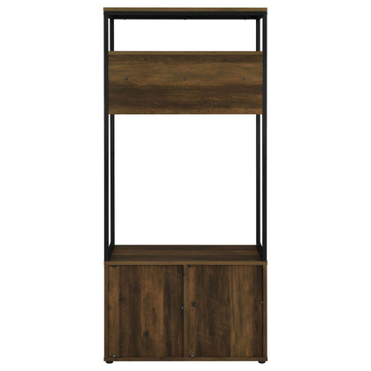 Quincy 2-door Engineered Wood Hall Tree Dark Pine and Black