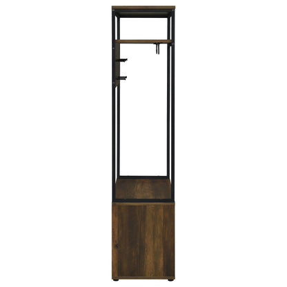 Quincy 2-door Engineered Wood Hall Tree Dark Pine and Black