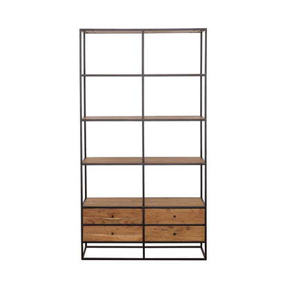 Belcroft 4-drawer Etagere Natural Acacia and Black