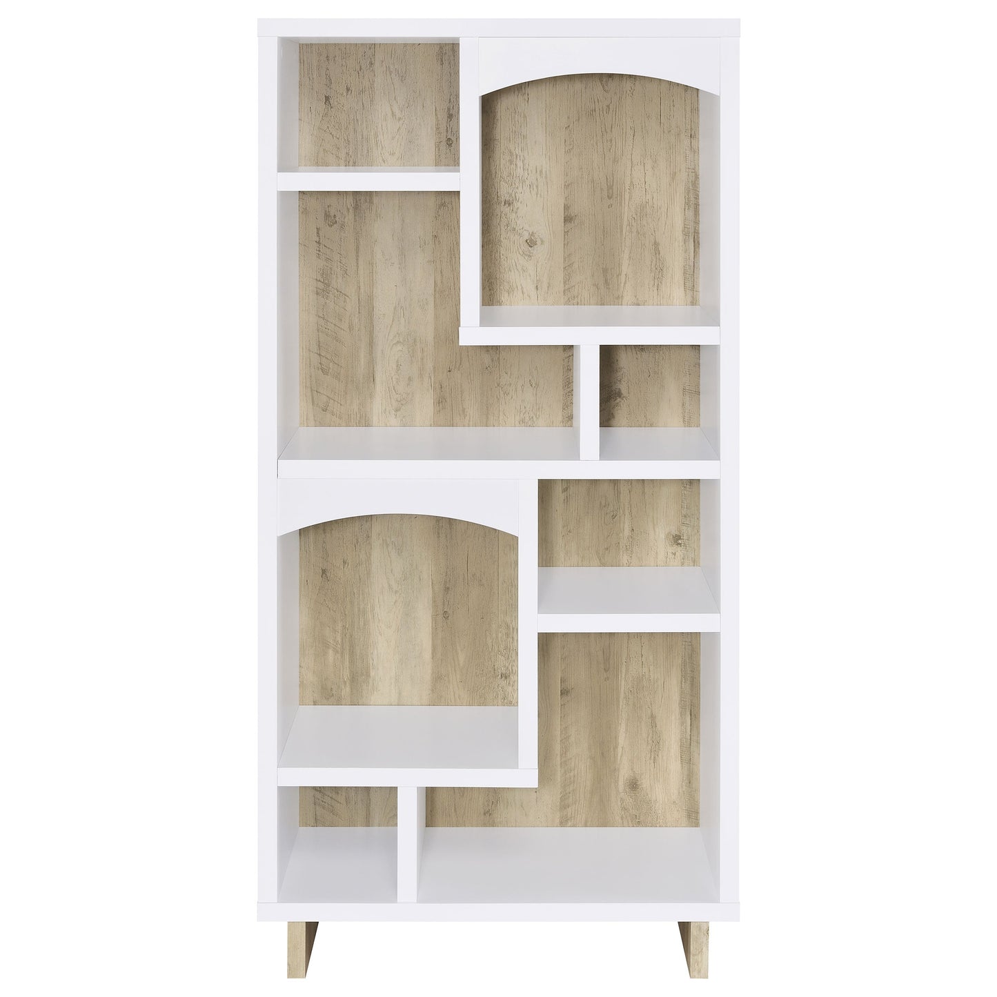 Dalton 65-inch 6-shelf Bookcase White and Distressed Pine