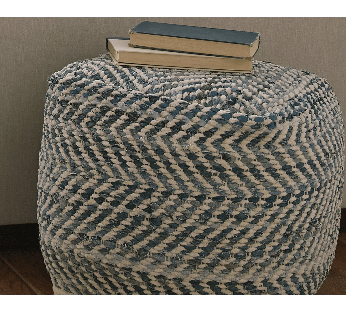 Chevron Pouf