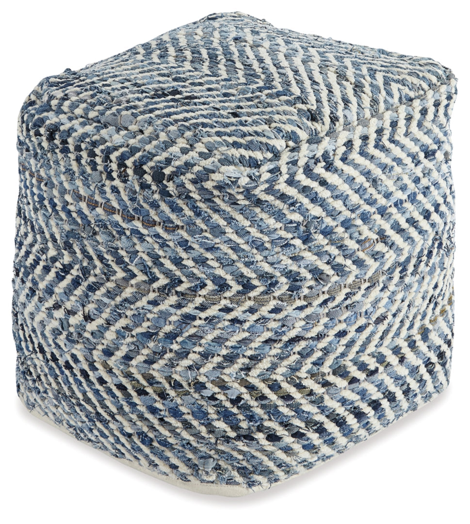 Chevron Pouf