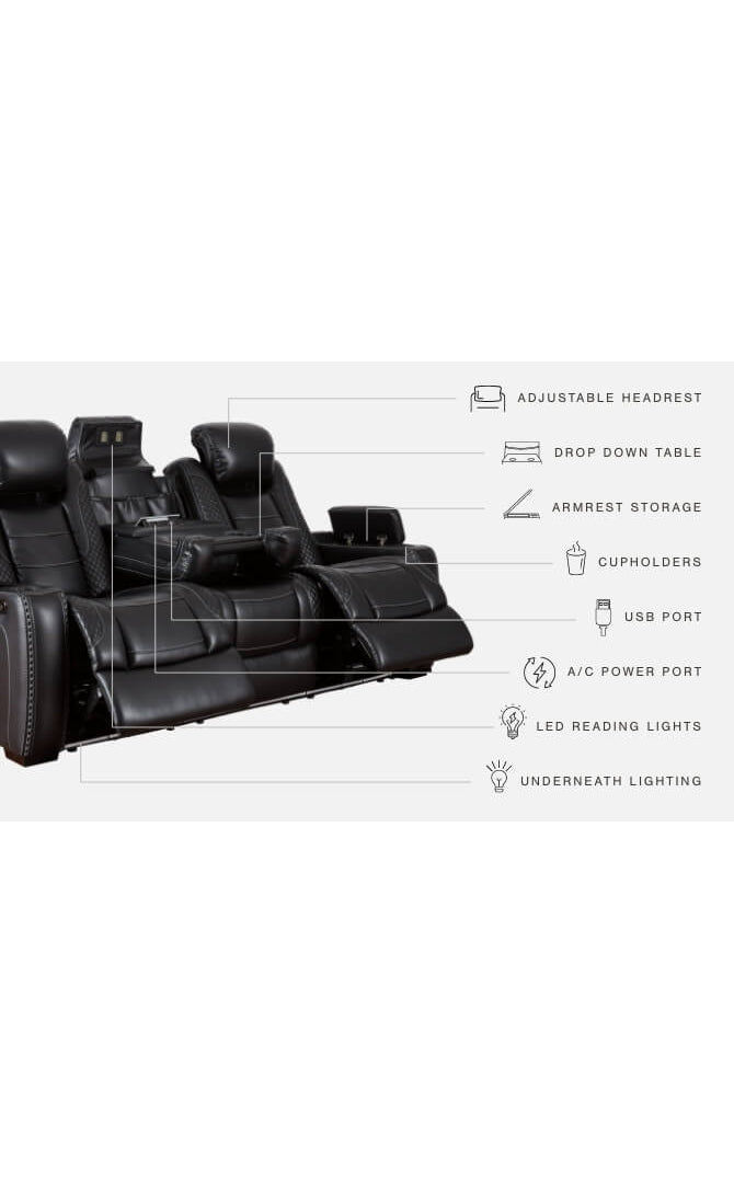 Party Time PWR REC Sofa with ADJ Headrest